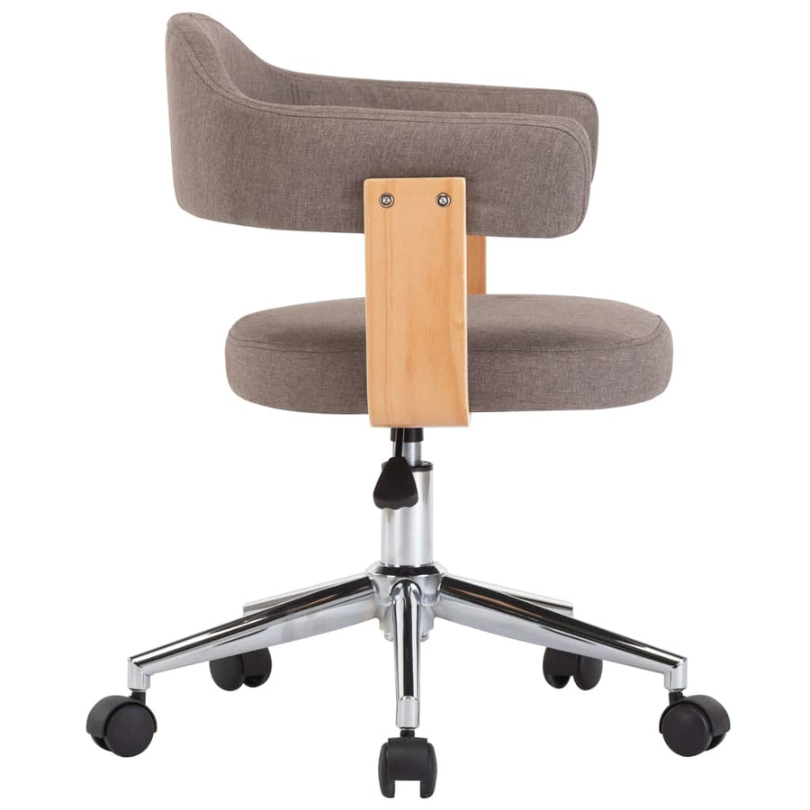 Eetkamerstoelen Draaibaar Gebogen Hout En Stof 4 Taupe