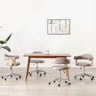 Dining chairs 4 pcs swivel bentwood and fabric taupe
