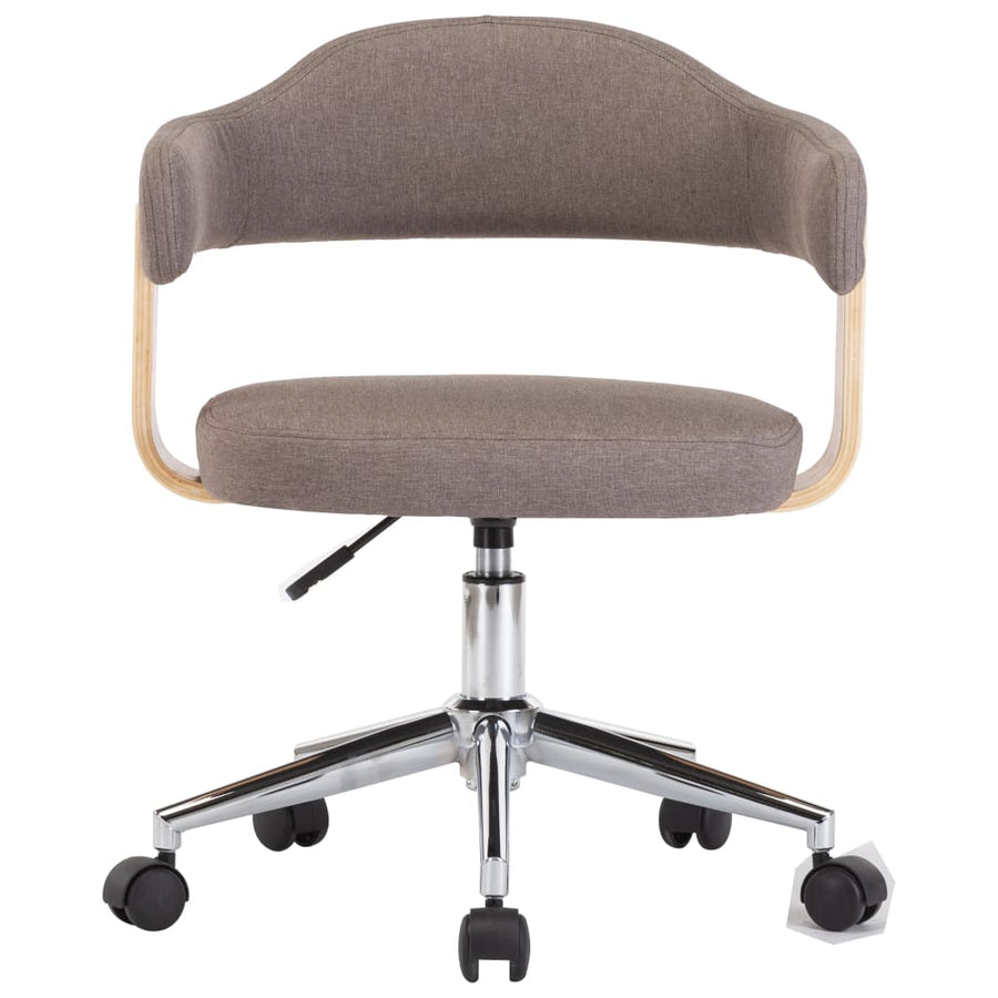 Eetkamerstoelen Draaibaar Gebogen Hout En Stof 6 Taupe