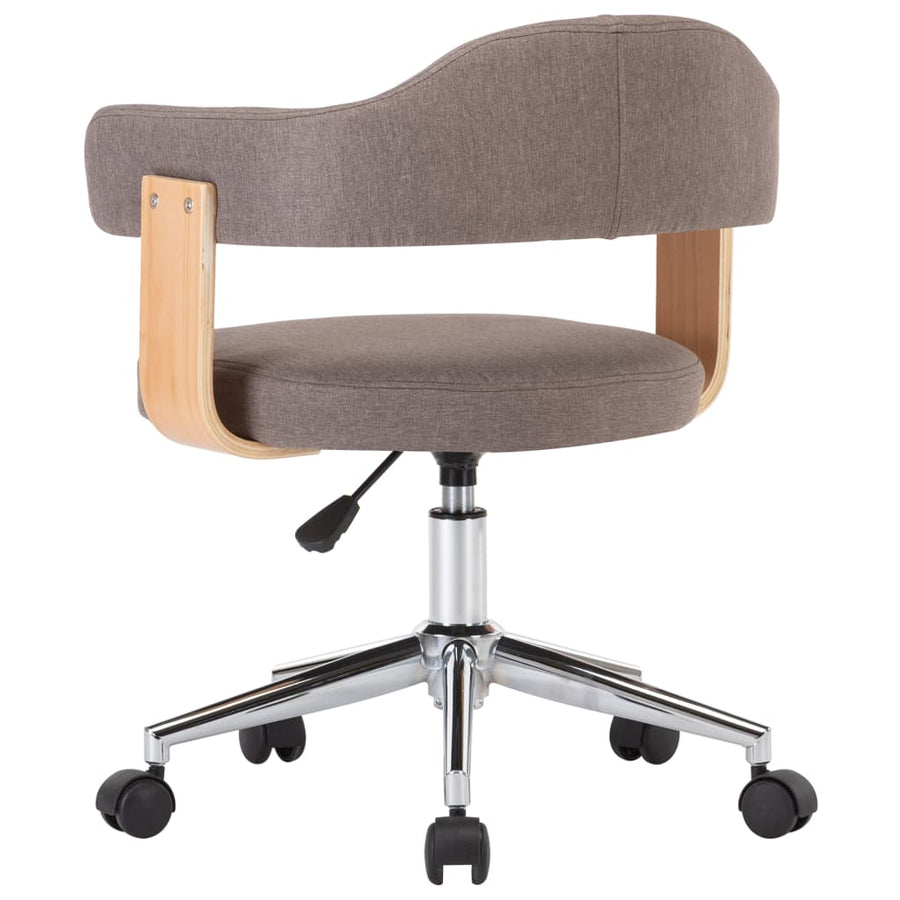 Eetkamerstoelen Draaibaar Gebogen Hout En Stof 6 Taupe