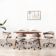Eetkamerstoelen 6 st draaibaar stof taupe