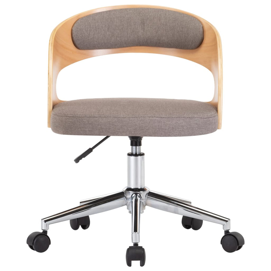 Eetkamerstoelen draaibaar 2 st gebogen hout en stof taupe 2 Taupe