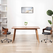 Eetkamerstoelen draaibaar 2 st gebogen hout kunstleer zwart