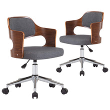 Eetkamerstoelen Draaibaar Gebogen Hout En Stof 2 Grijs