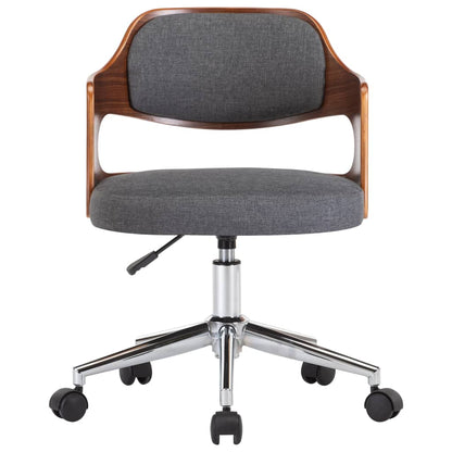Eetkamerstoelen Draaibaar Gebogen Hout En Stof 2 Grijs