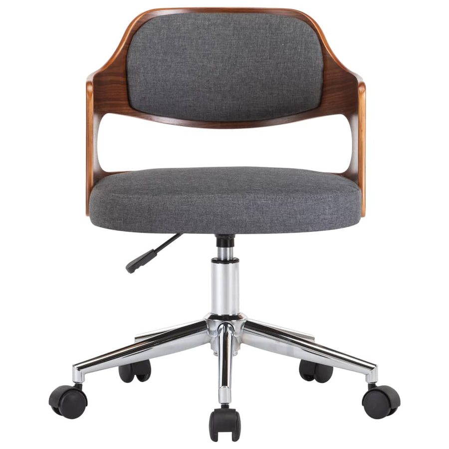 Eetkamerstoelen Draaibaar Gebogen Hout En Stof 2 Grijs