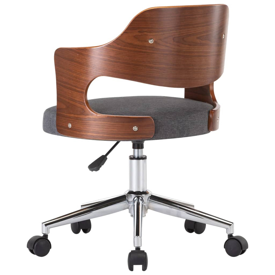 Eetkamerstoelen Draaibaar Gebogen Hout En Stof 4 Grijs