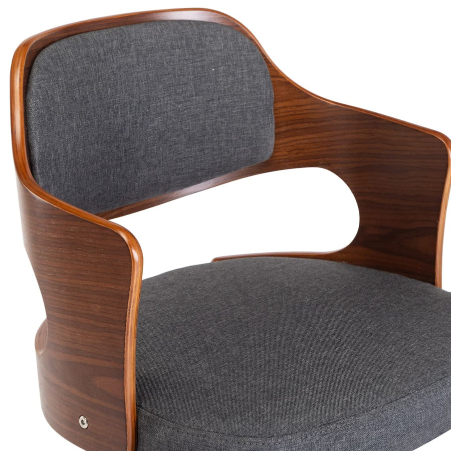 Eetkamerstoelen Draaibaar Gebogen Hout En Stof 4 Grijs