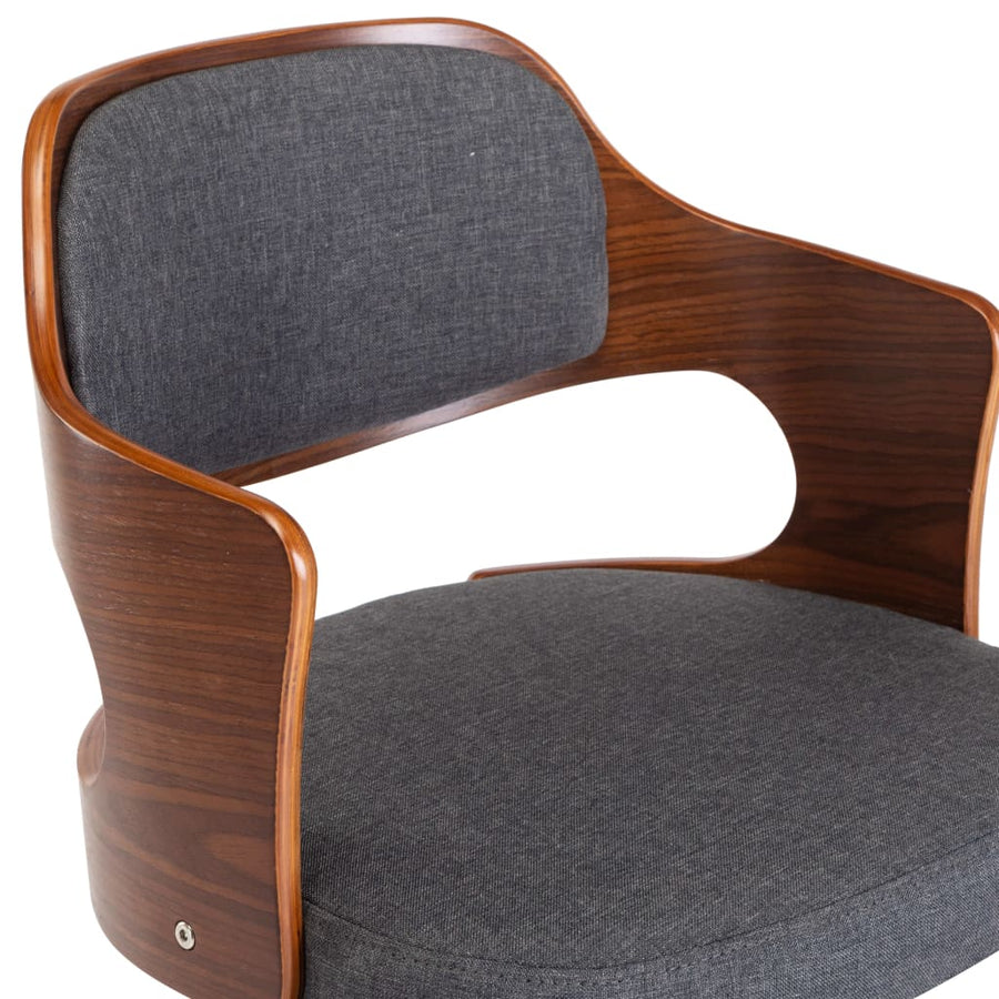 Eetkamerstoelen Draaibaar Gebogen Hout En Stof 6 Grijs