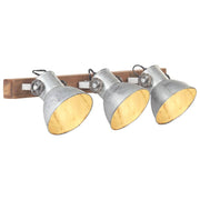 Wandlamp industrieel mangohout zilverkleurig 65x25 cm