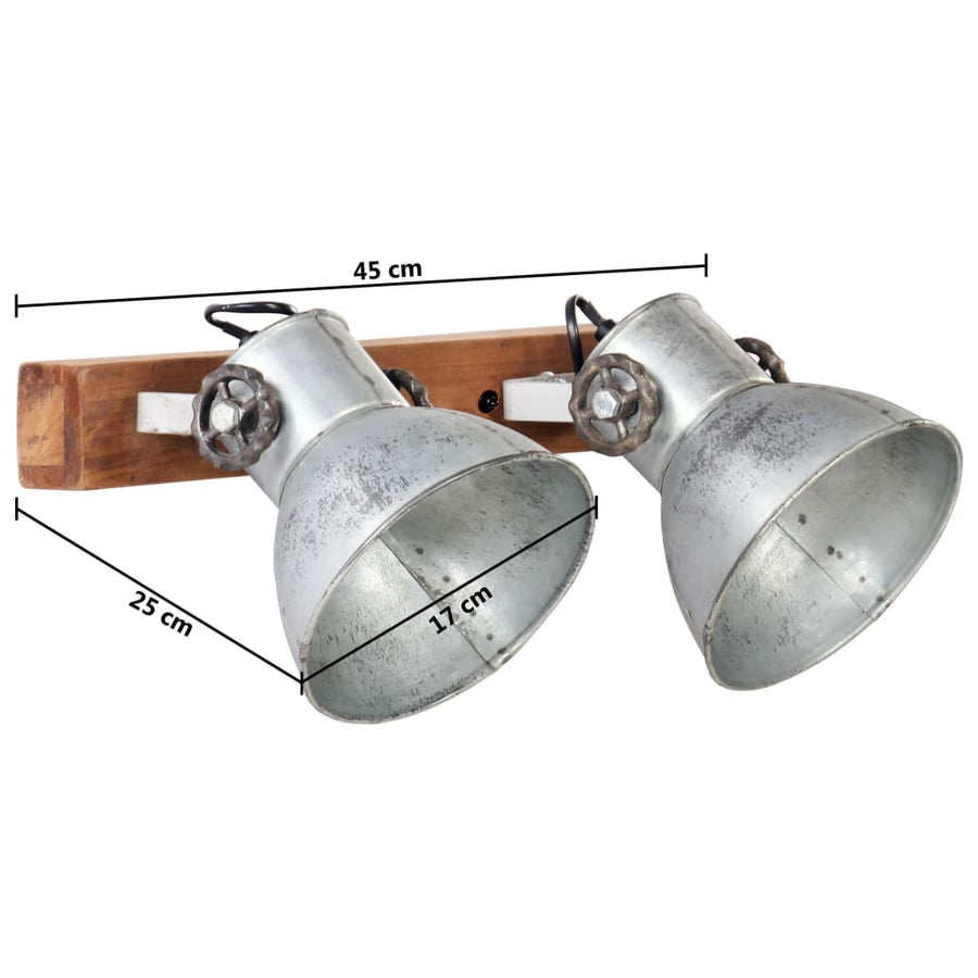 Wandlamp Industrieel E27 45X25 Cm Kleurig 1 2 op een rij Zilver