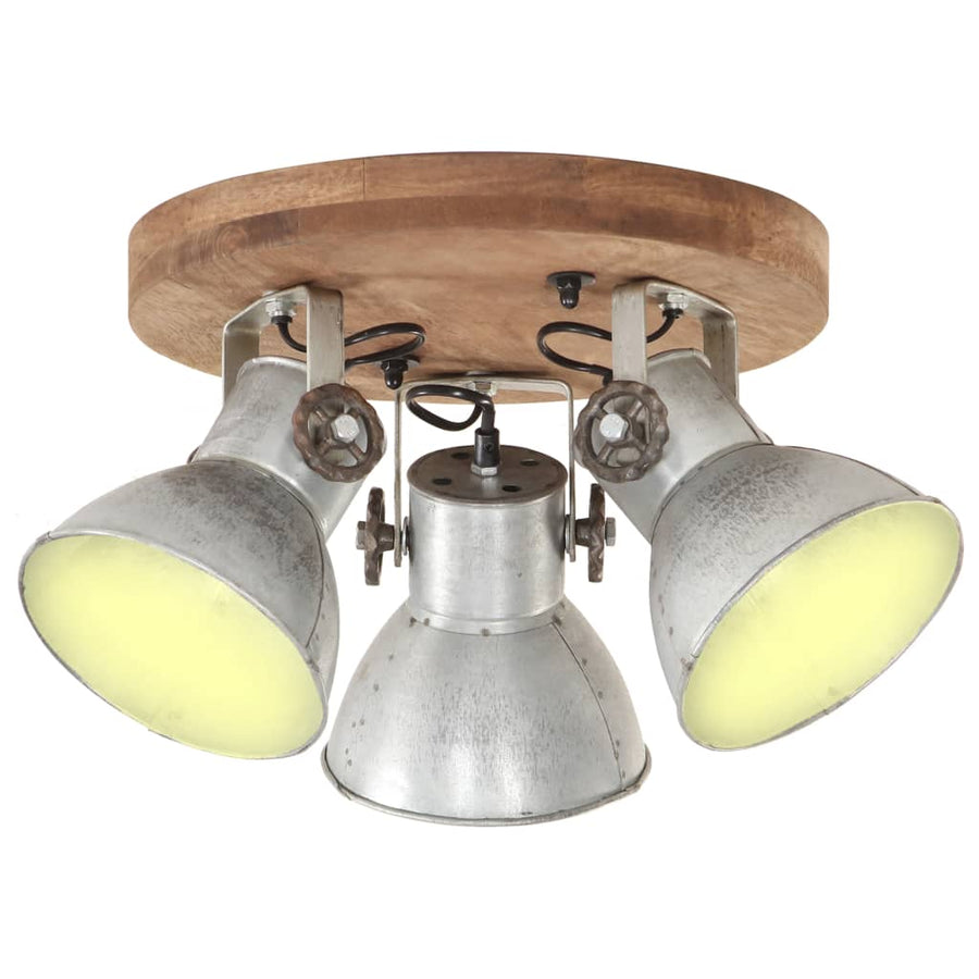 Plafondlamp Industrieel 25 W E27 42X27 Cm Kleurig Rond - 3 lampenkappen 1 Zilver