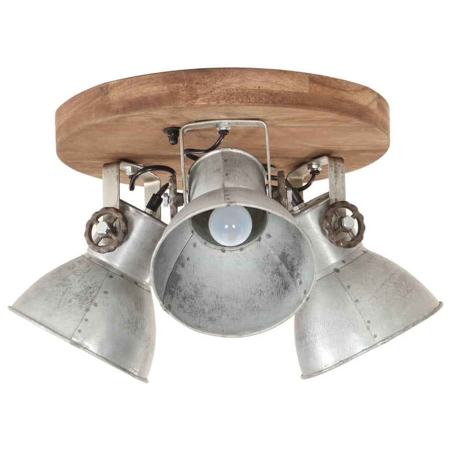 Plafondlamp Industrieel 25 W E27 42X27 Cm Kleurig Rond - 3 lampenkappen 1 Zilver