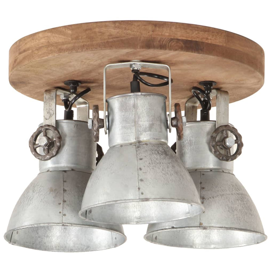 Plafondlamp Industrieel 25 W E27 42X27 Cm Kleurig Rond - 3 lampenkappen 1 Zilver