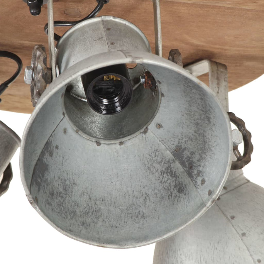 Plafondlamp Industrieel 25 W E27 42X27 Cm Kleurig Rond - 3 lampenkappen 1 Zilver
