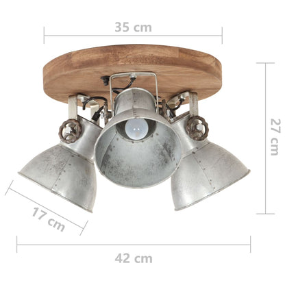 Plafondlamp Industrieel 25 W E27 42X27 Cm Kleurig Rond - 3 lampenkappen 1 Zilver