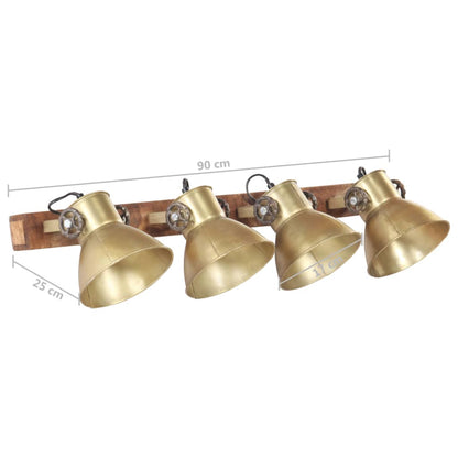 Wandlamp Industrieel E27 90X25 Cm Messingkleurig Koper 4 op een rij