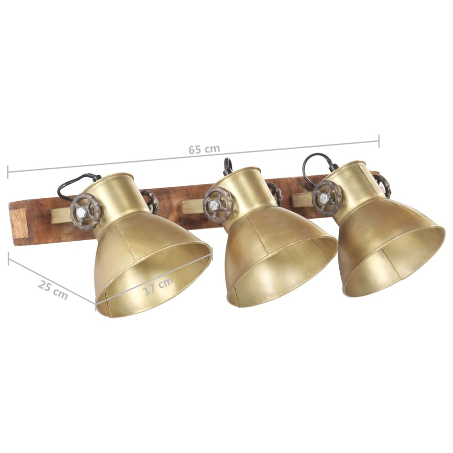 Wandlamp Industrieel E27 65X25 Cm Messingkleurig Koper 3 op een rij