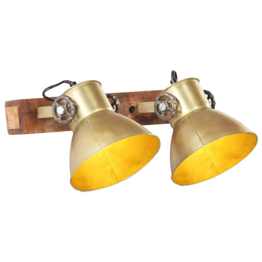 Wandlamp industrieel E27 45x25 cm messingkleurig 2 op een rij 1 Koper
