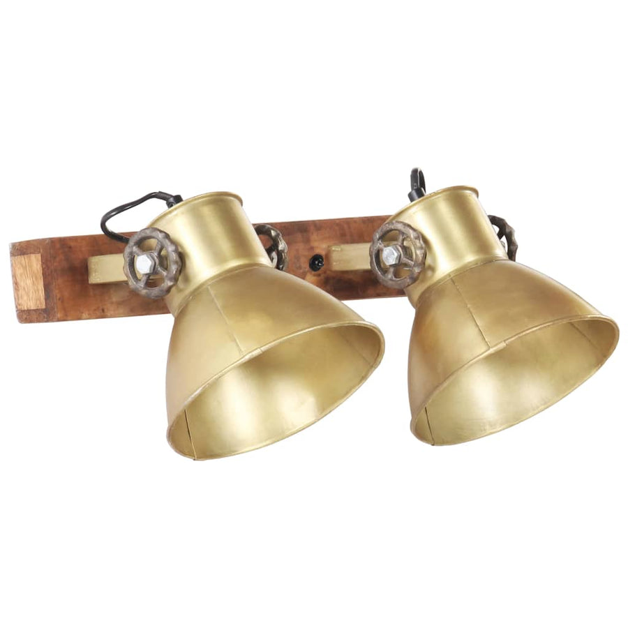 Wandlamp industrieel E27 45x25 cm messingkleurig 2 op een rij 1 Koper
