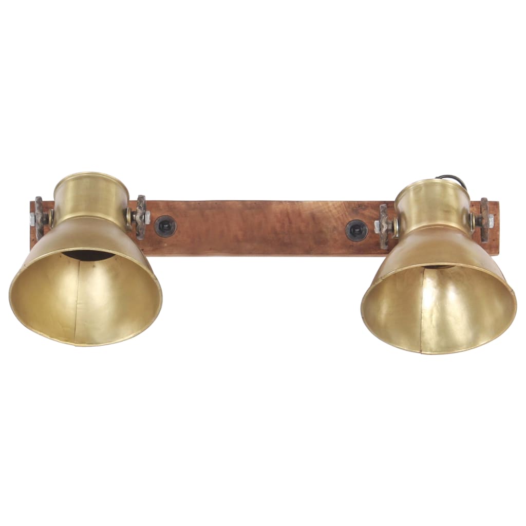 Wandlamp industrieel E27 45x25 cm messingkleurig 2 op een rij 1 Koper