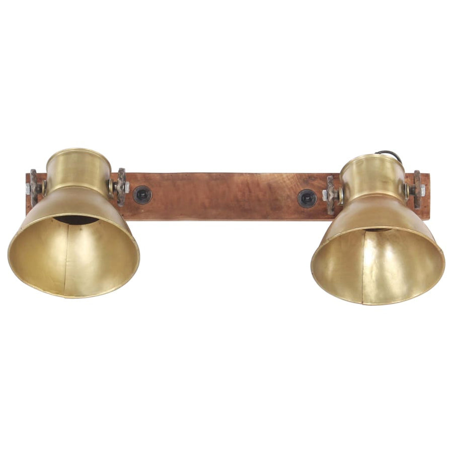 Wandlamp industrieel E27 45x25 cm messingkleurig 2 op een rij 1 Koper