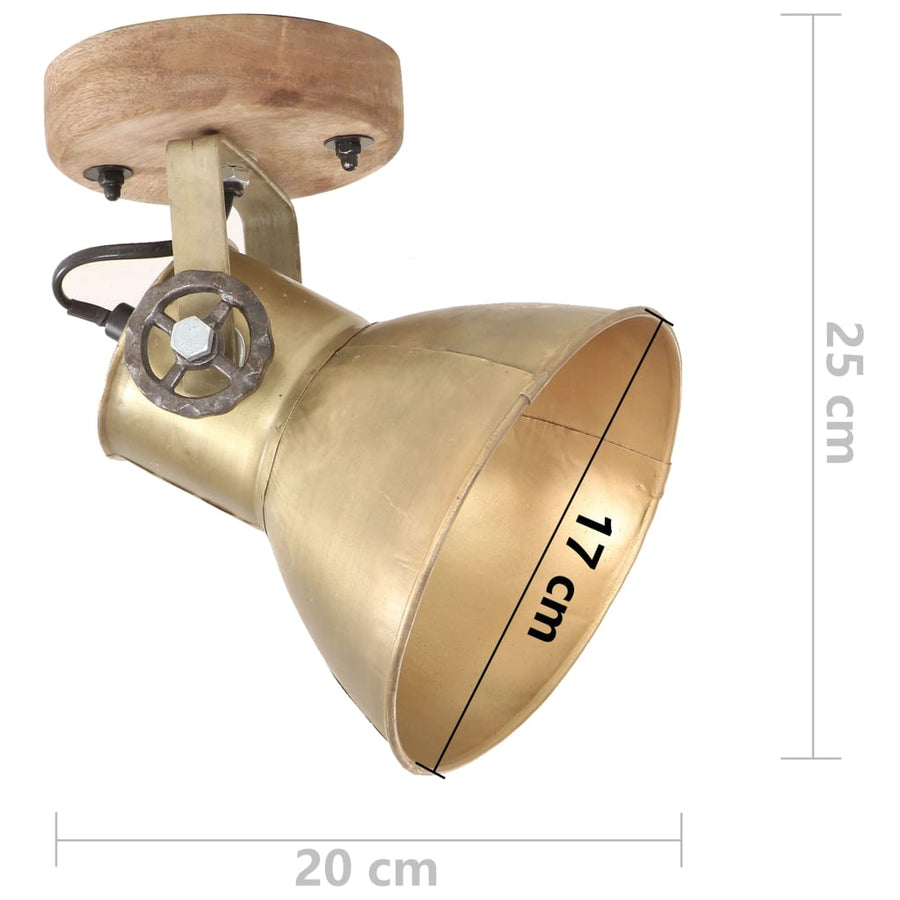 Wand-/Plafondlampen Industrieel 2 St E27 20X25 Cm Messingkleur 2 x enkele lamp Koper