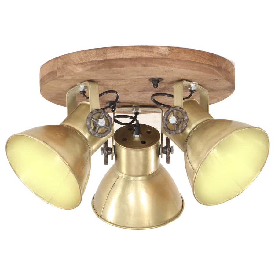 Plafondlamp Industrieel 25 W E27 42X27 Cm Messingkleurig Rond - 3 lampenkappen 1 Koper