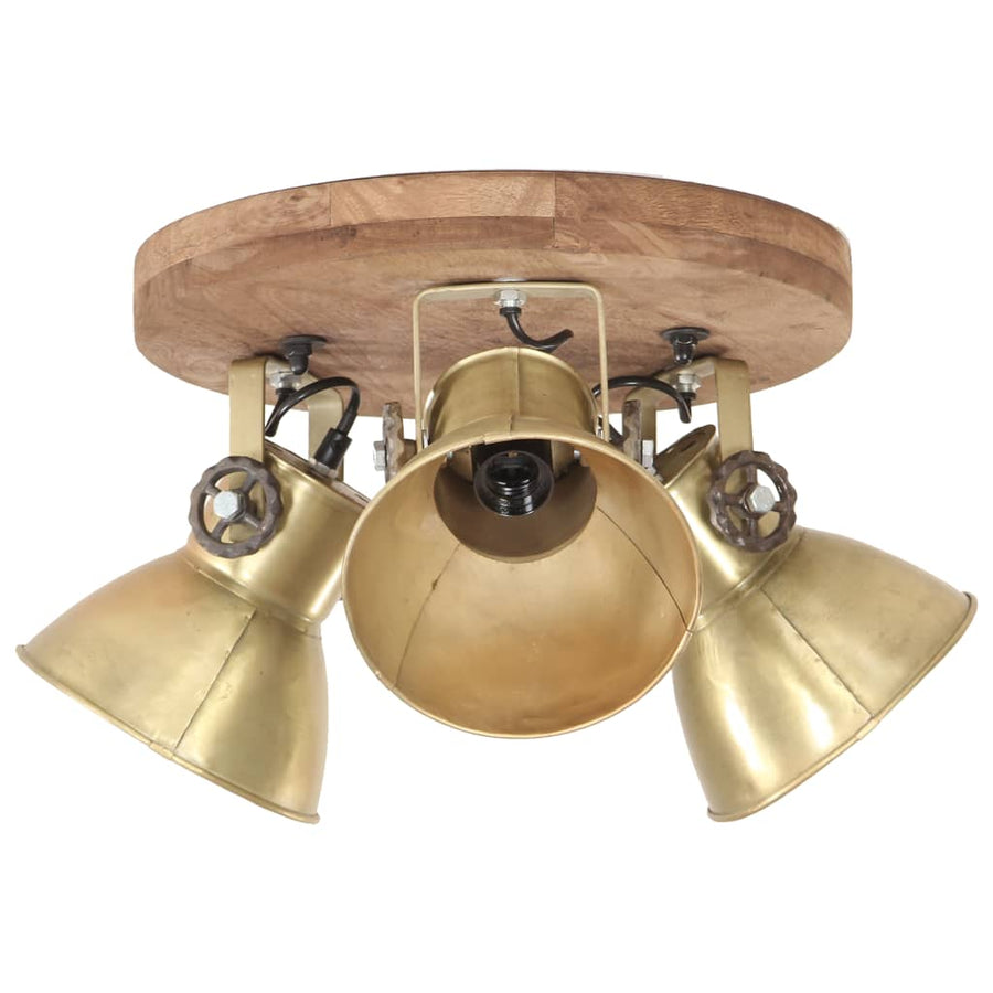 Plafondlamp Industrieel 25 W E27 42X27 Cm Messingkleurig Rond - 3 lampenkappen 1 Koper