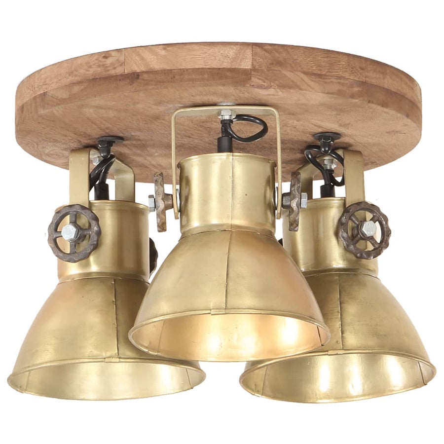 Plafondlamp Industrieel 25 W E27 42X27 Cm Messingkleurig Rond - 3 lampenkappen 1 Koper