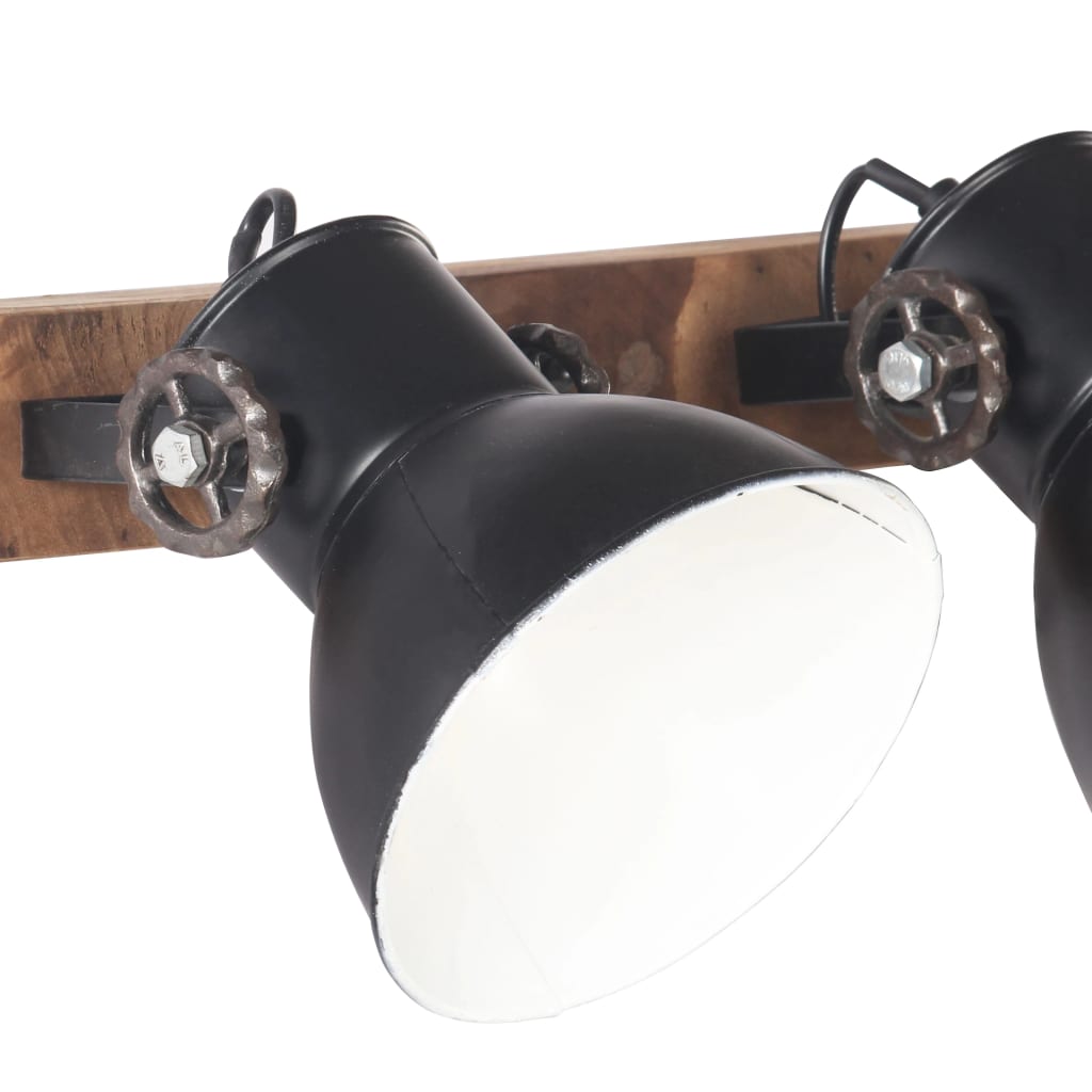Wandlamp Industrieel E27 90X25 Cm Zwart 4 op een rij