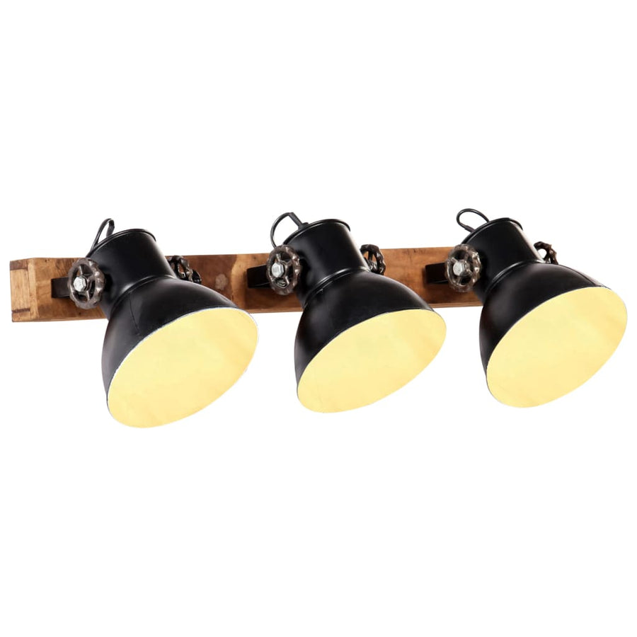 Wandlamp Industrieel E27 65X25 Cm Zwart 3 op een rij