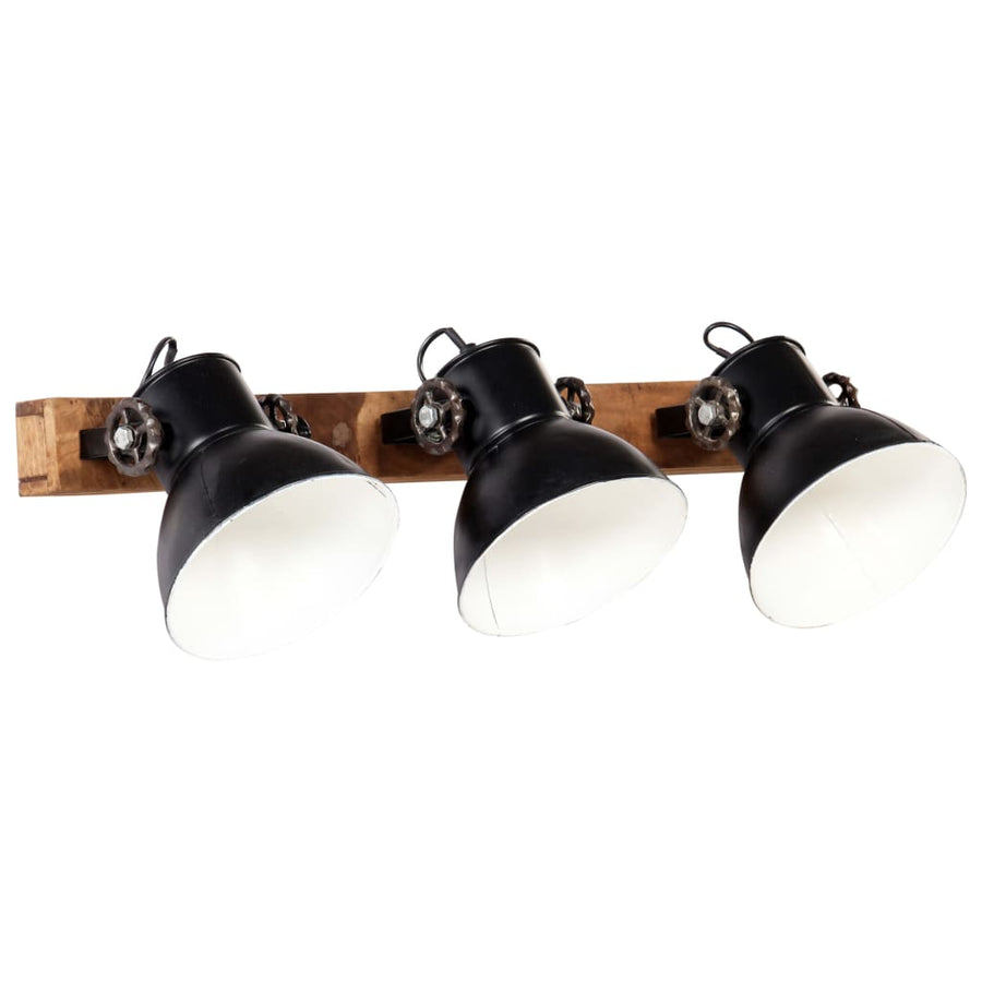 Wandlamp Industrieel E27 65X25 Cm Zwart 3 op een rij