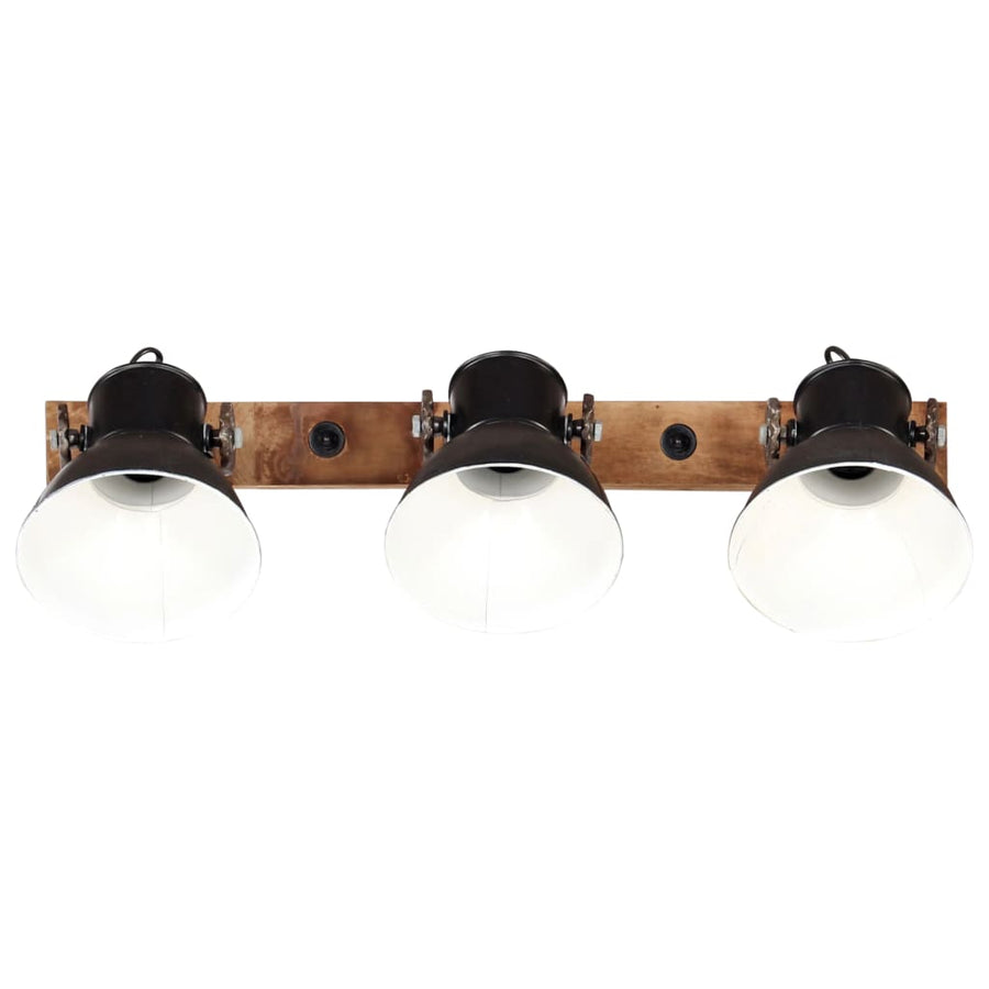 Wandlamp Industrieel E27 65X25 Cm Zwart 3 op een rij
