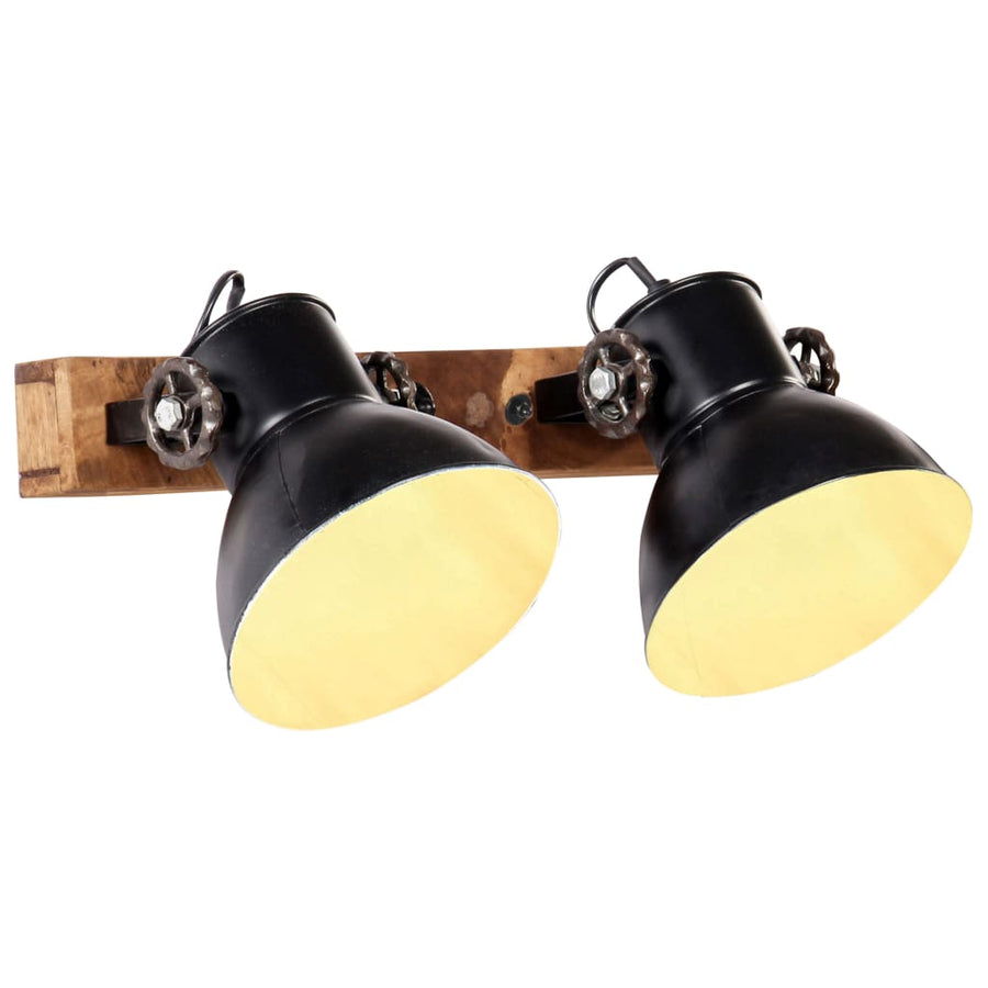 Wandlamp Industrieel E27 45X25 Cm 2 op een rij Zwart