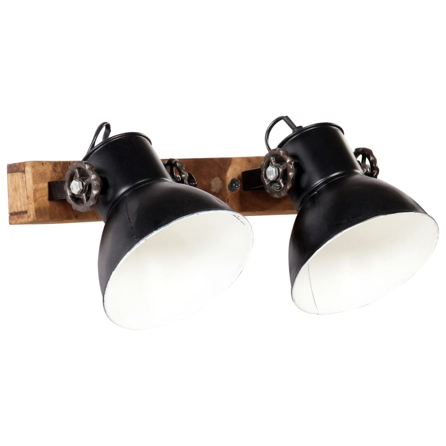 Wandlamp Industrieel E27 45X25 Cm 2 op een rij Zwart