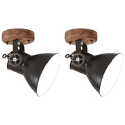 Wandlamp 20x25 cm zwart mangohout