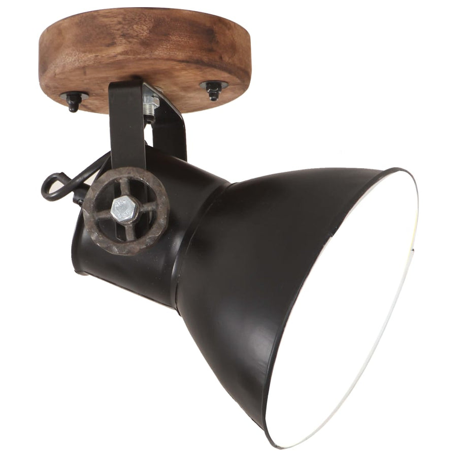 Wand-/plafondlampen industrieel 2 st E27 20x25 cm zwart 2 x enkele lamp 1 Zwart