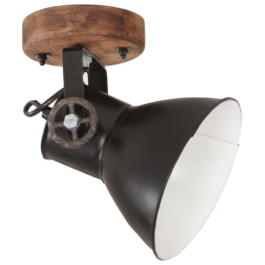 Wand-/plafondlampen industrieel 2 st E27 20x25 cm zwart 2 x enkele lamp 1 Zwart