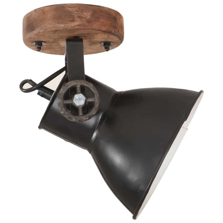 Wand-/plafondlampen industrieel 2 st E27 20x25 cm zwart 2 x enkele lamp 1 Zwart