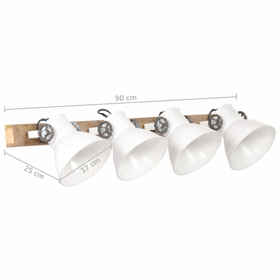 Wandlamp Industrieel E27 90X25 Cm Wit 4 op een rij 1