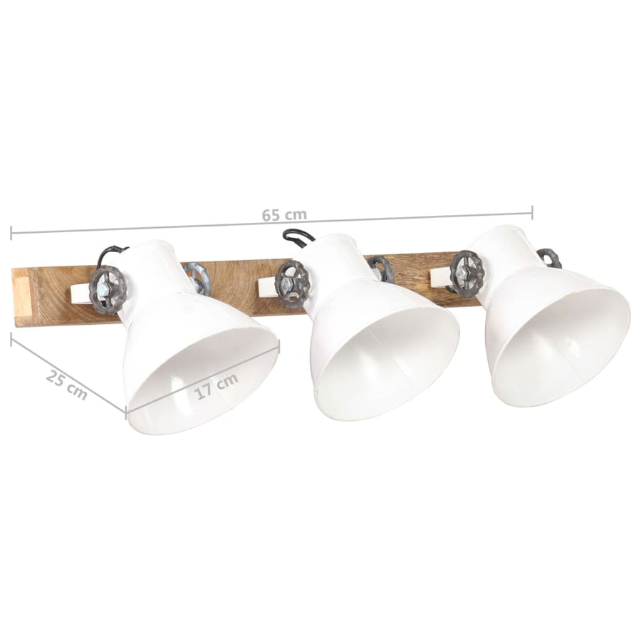Wandlamp Industrieel E27 65X25 Cm 3 op een rij Wit