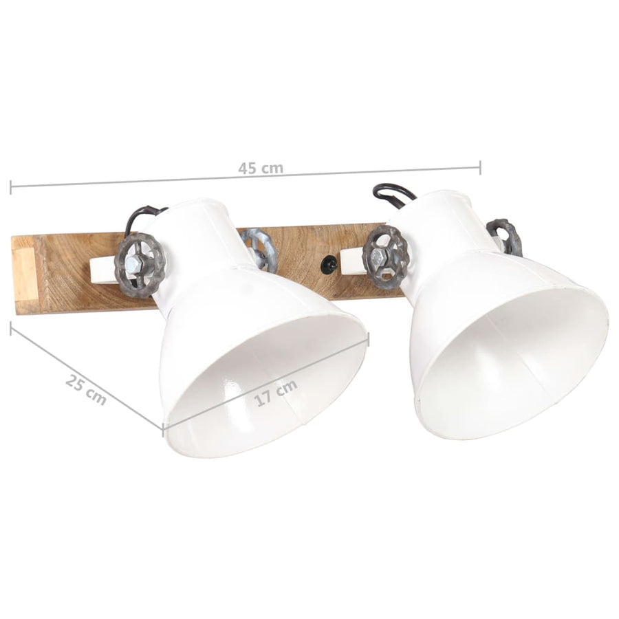 Wandlamp Industrieel E27 45X25 Cm Wit 2 op een rij