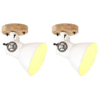 Industrial Wall/Ceiling Lights 2 pcs E27 20x25 cm White