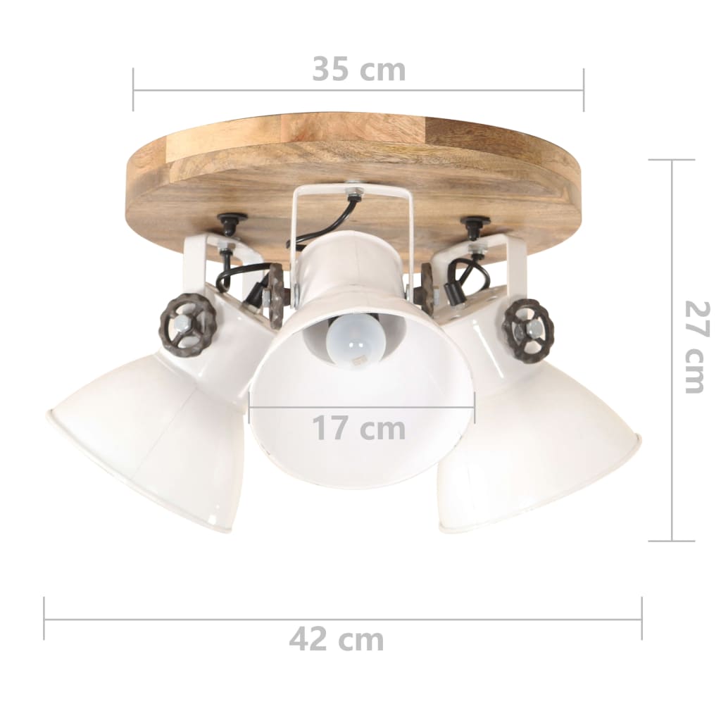Plafondlamp Industrieel 25 W E27 42X27 Cm Ronde plafondlamp 3 kappen Wit