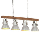 Plafondlamp mangohout zilver 90x17x25 cm