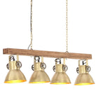 Plafondlamp 4-lichts 90 cm mangohout messingkleurig