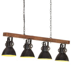Plafondlamp mangohout zwart 90x17x25 cm E27