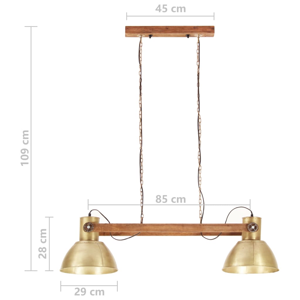 Hanglamp Industrieel 25 W E27 09 Cm Messingkleurig Koper