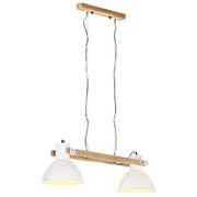 Hanglamp 109 cm massief mangohout ijzer wit E27